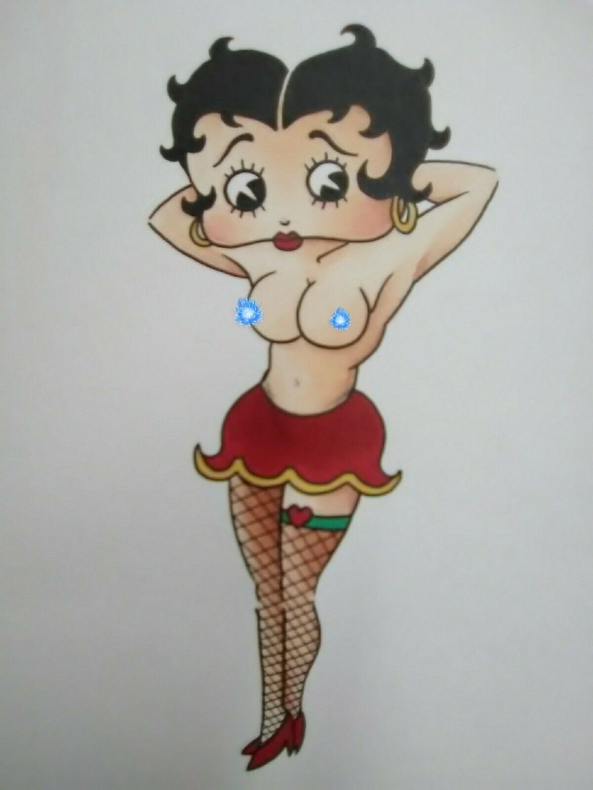 Betty Boop Print 8.5x11" Color Art Sketch Card Drawing Comic Parrish Woman Pinup